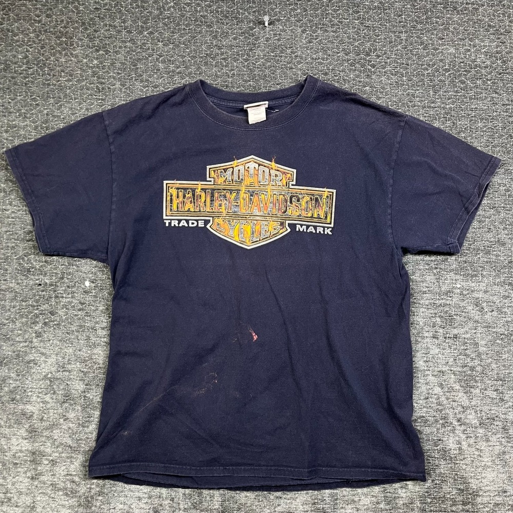 Harley Davidson T-Shirt Men L Navy Blue Good Graphic Northwest Olympia WA